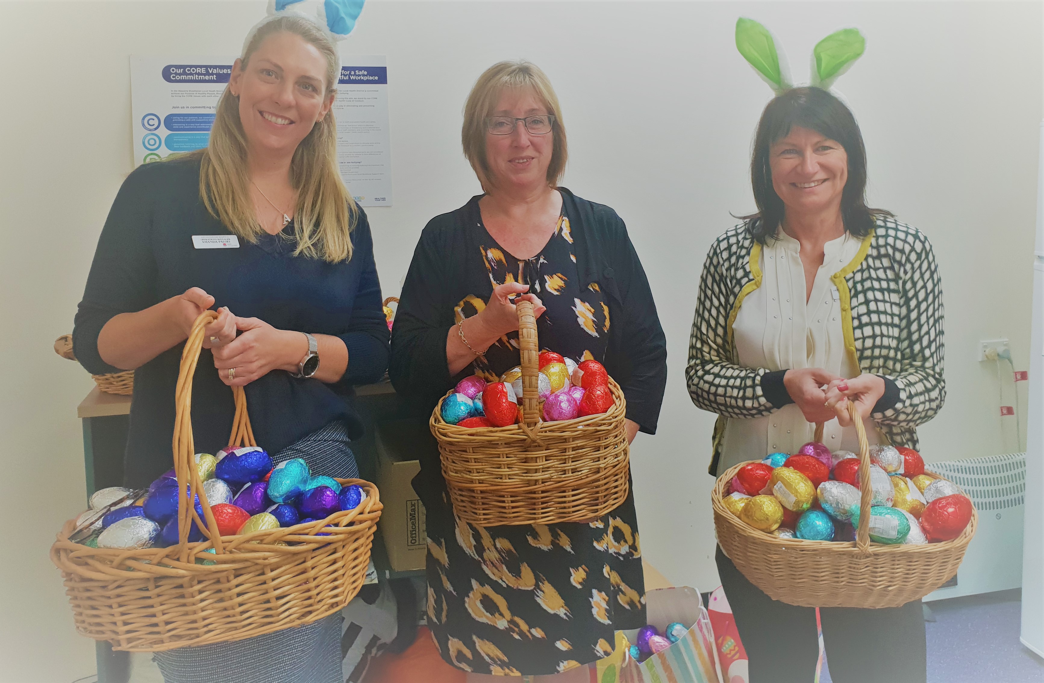 Hospital staff enjoy Easter eggs