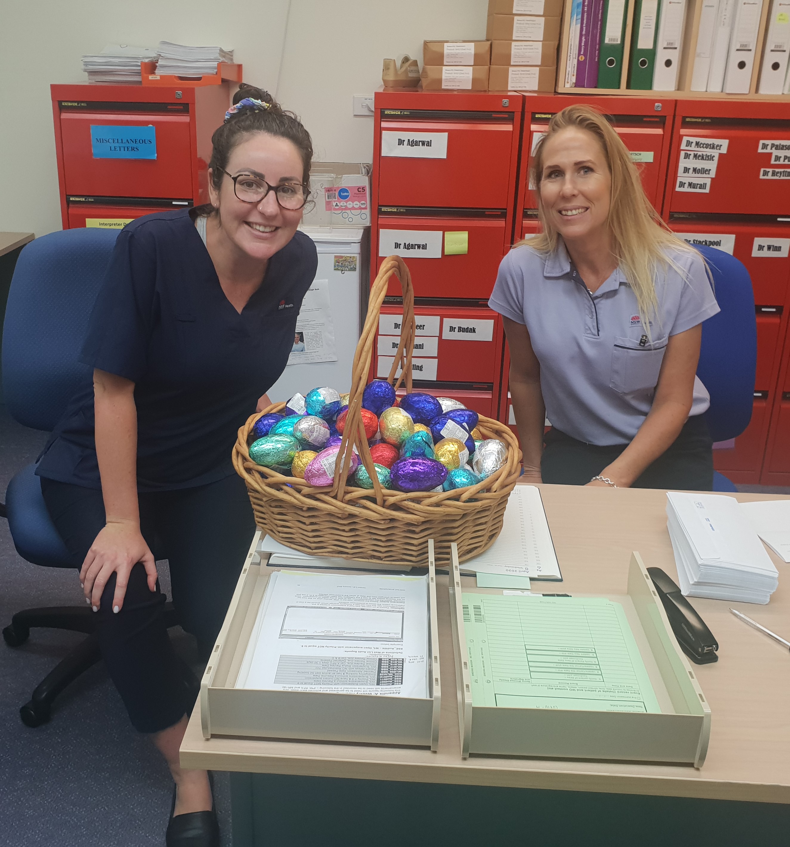 Booking staff enjoy Easter eggs