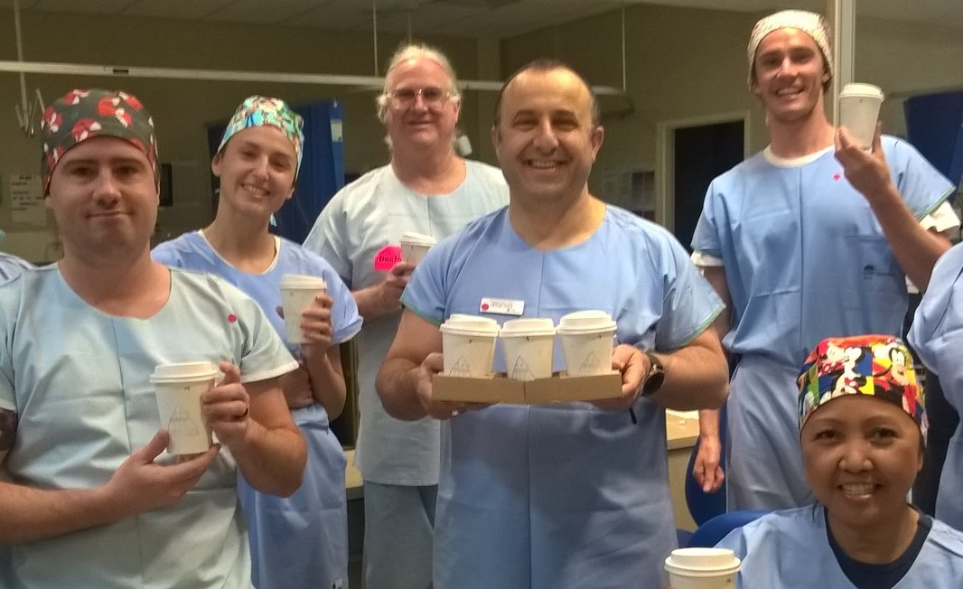 Group of doctors enjoying coffee