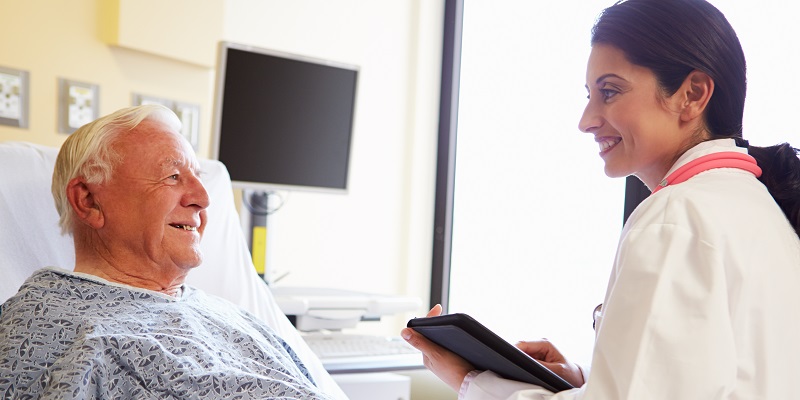 patient talking to doctor