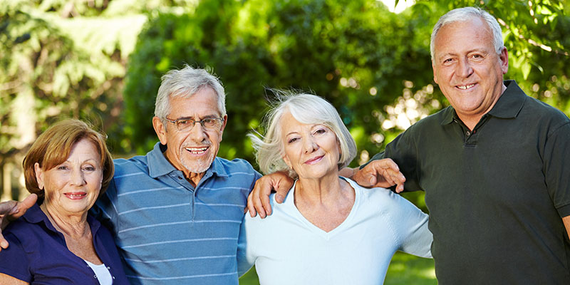 Group of elderly people in a park