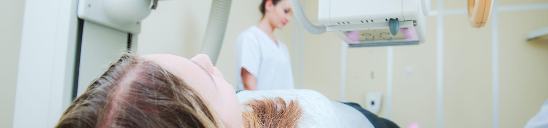 Lady preparing for a medical scan